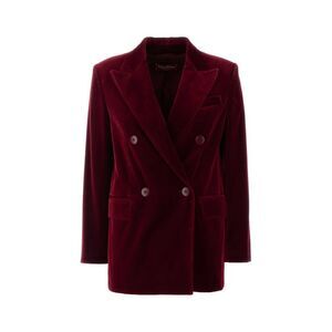 Mm Studio Women Tiziano Red Stretch Velvet Blazer
